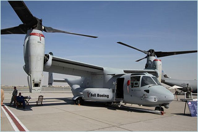 The Bell Boeing V-22 Program, a strategic alliance between Bell Helicopter, a Textron Company [NYSE: TXT] and The Boeing Company [NYSE: BA] announced that the V-22 Osprey titlrotor will be featured at the Dubai International Air Show in the United Arab Emirates from November 13 – 17.