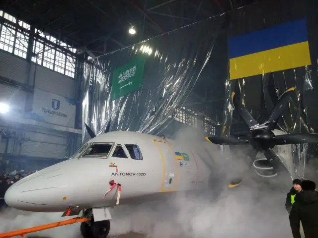 Antonov rolls out first An 132D tactical airlifter 640 001