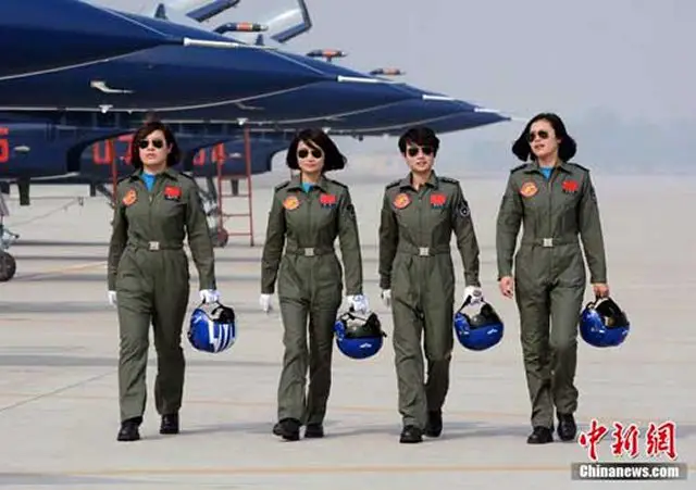 For the first time, four Chinese female acrobatic pilots will perform abroad at the Langkawi International Maritime & Aerospace Exhibition in Malaysia next week. The four members of the People's Liberation Army (PLA) Air Force acrobatic team left for Malaysia earlier Wednesday in the Chinese made J-10 fighter jets, said Air Force spokesman Shen Jinke.