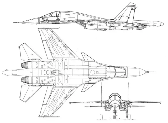 Su-34  Fullback strike fighter bomber technical data sheet specifications intelligence description information identification pictures photos images video Sukhoi Sukhoi Company Russia Russian Air Force aviation air defence industry military technology