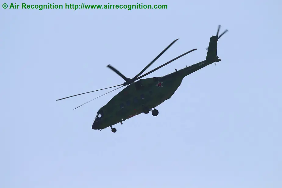 MAKS 2019 Mi 38T transport helicopter on the static display and in the air 2
