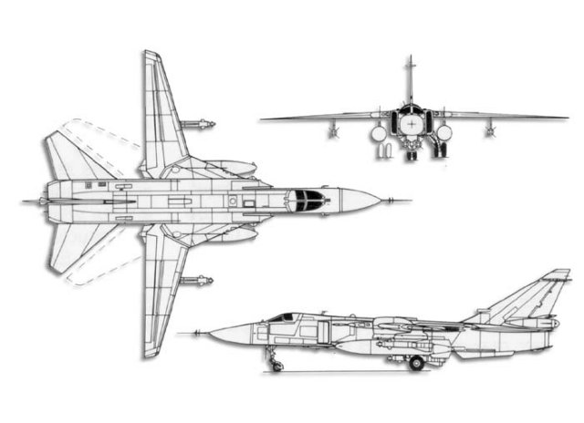 Su-24 attack aircraft interdictor technical data sheet specifications intelligence description information identification pictures photos images video Sukhoi Russia Russian Air Force aviation air defence industry military technology