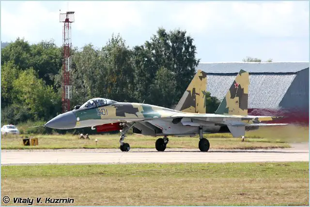 Su-35 Sukhoi multifunctional multirole fighter aircraft technical data sheet specifications intelligence description information identification pictures photos images video Russia Russian Air Force aviation air defence industry 