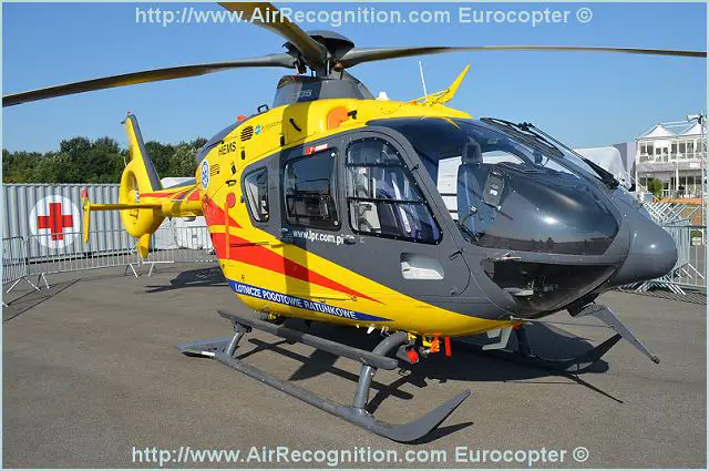 Also at the air show, Eurocopter is using the EC135 to demonstrate the versatility of its product line. This helicopter will be present in an emergency medical services configuration for LPR (Poland’s public air medical rescue operator), and as a police helicopter for France’s Gendarmerie, and in its EC635 military version.