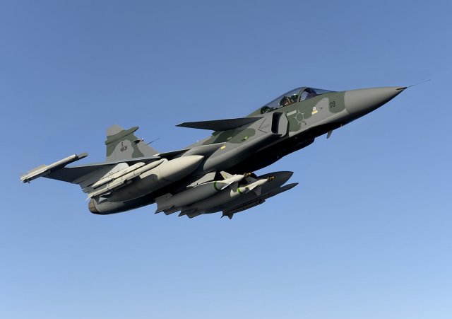 The first two Brazilian pilots to undergo training for the Saab Gripen NG multirole fighter have completed their first flight on the type: a 50min training sortie conducted over the Baltic Sea on 19 November. Capt Gustavo de Oliveira Santos and Capt Ramon Pascotto Fórneas – former Northrop F-5 and Dassault Mirage 2000 pilots – of the Brazilian air force have been training in Sweden at Satenas air base, where all Gripen training takes place, according to a statement from the service.