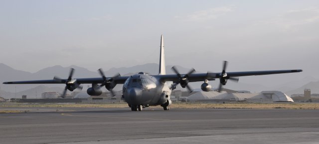 A C-130 Hercules touched down at Hamid Karzai International Airport, Kabul, Afghanistan, June 20, bringing expanded flight capabilities to the Afghan Air Force, the USAF announced today June 23, 2015. After a weeklong journey beginning at Little Rock Air Force Base in Arkansas, the arrival of the C-130 in Afghanistan’s capital city illustrates a partnership that will provide increased tactical airlift and mobility operations throughout Afghanistan and beyond.