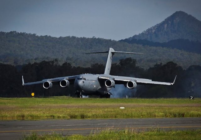 Australia 8th and final C 17A Globemaster III military airlifter landed at RAAF Base Amberley 640 001