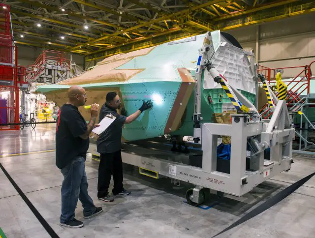 Northrop Grumman achieves center fuselage for Japan s first F 35A Lighting  II fighter aircraft 640 001