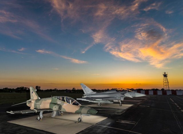BAE rolls out Royal Air Force of Oman s first Eurofighter Typhoon and Hawk aircraft 640 002