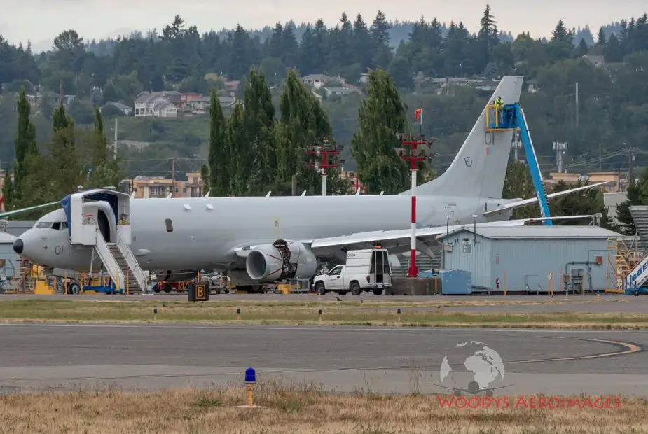 Royal Air Force first P 8A Poseidon painted and undergoing pre flight preparation