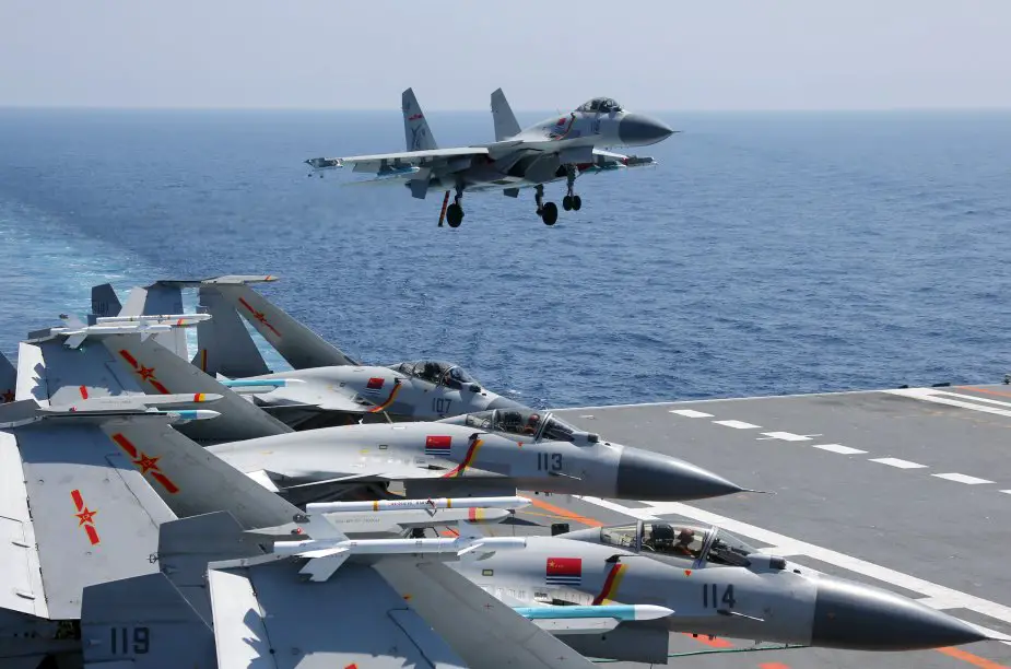 Chinese Navy J 15 carrier based fighters complete nighttime buddy refueling in flight 925 001