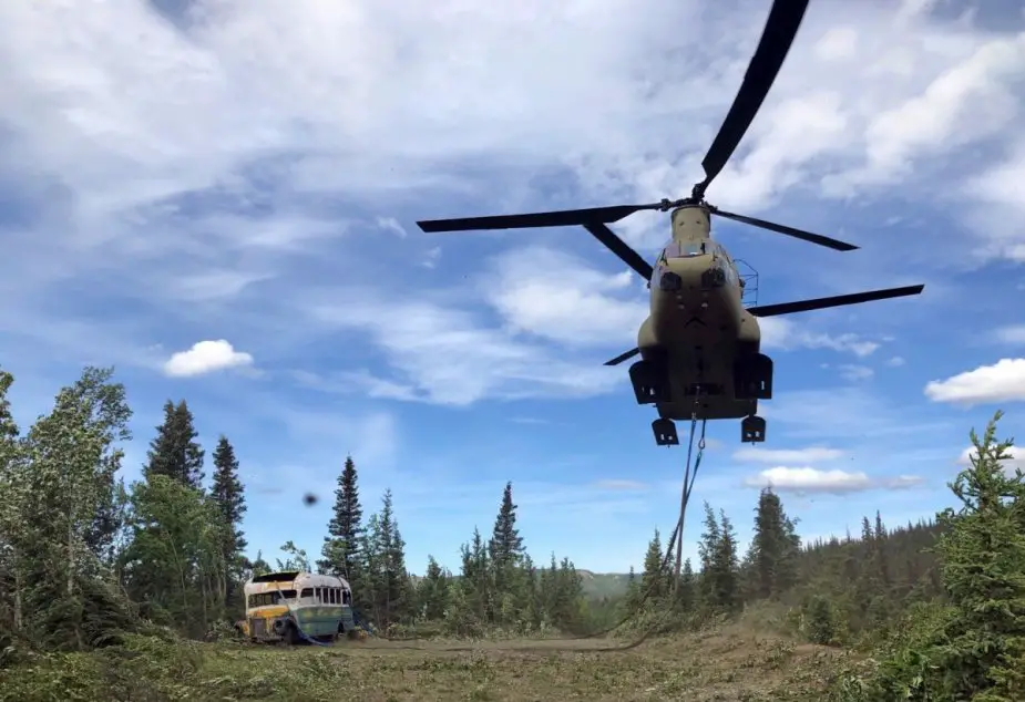 Alaska National Guard airlifts Into the Wild bus out of Alaska wilderness