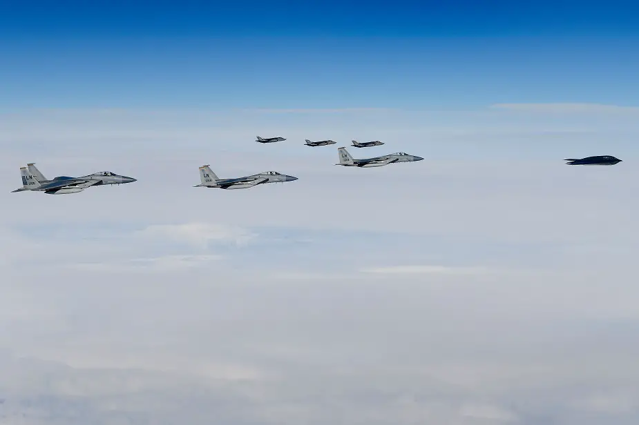 Bomber Task Force conducts Icelandic mission with Norwegian F 35s US F 15s 01