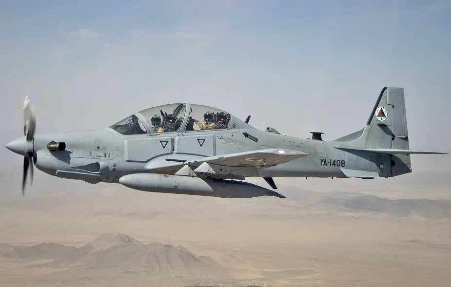 Afghanistan A29 Super Tucano carries laser guided bomb for precision strikes 03