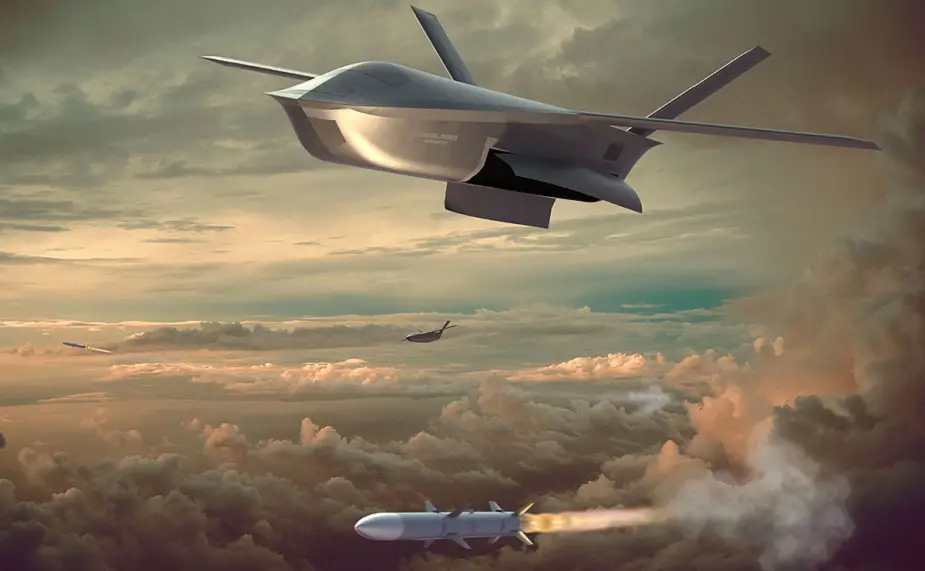 General Atomics unveils rendering of Longshot aircraft launched combat drone 01