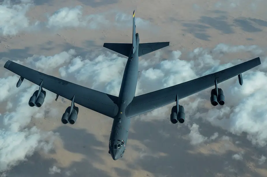 USAF B 52H Stratofortress bomber conducts presence patrol in Middle East