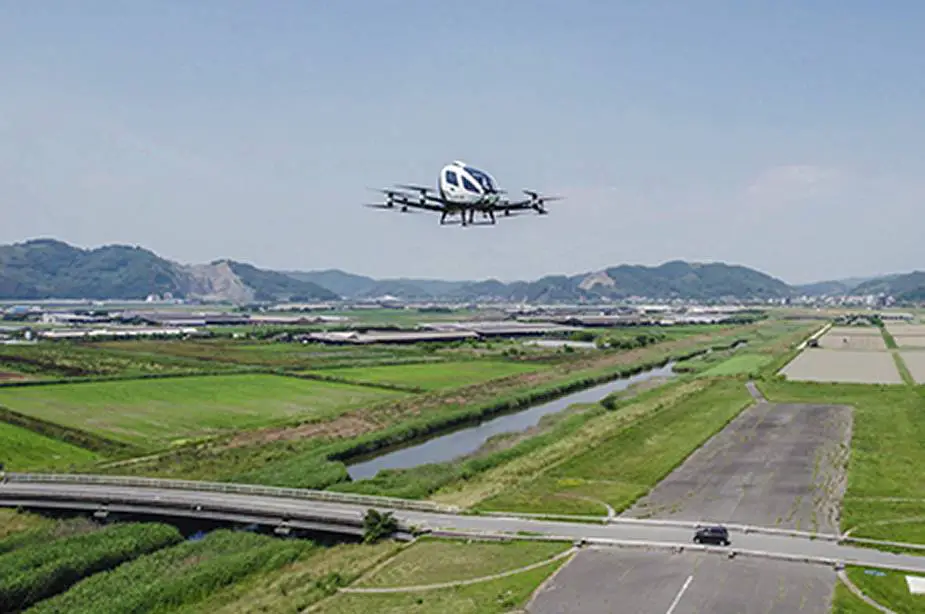 EHang 216 autonomous aerial vehicle conducts trial flights in Japan 1