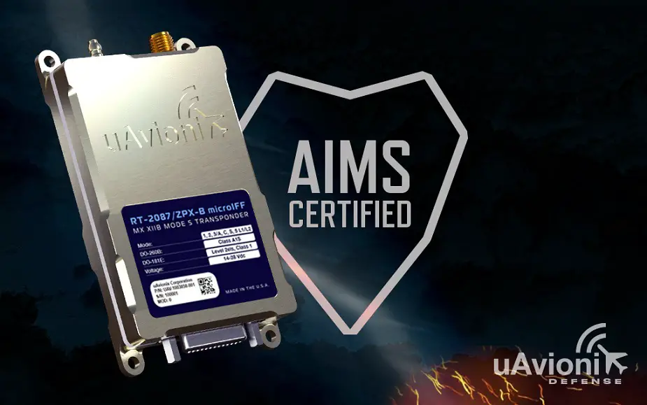 uAvionix receives US DoD AIMS certification for mode 5 micro IFF transponder for tactical UAS