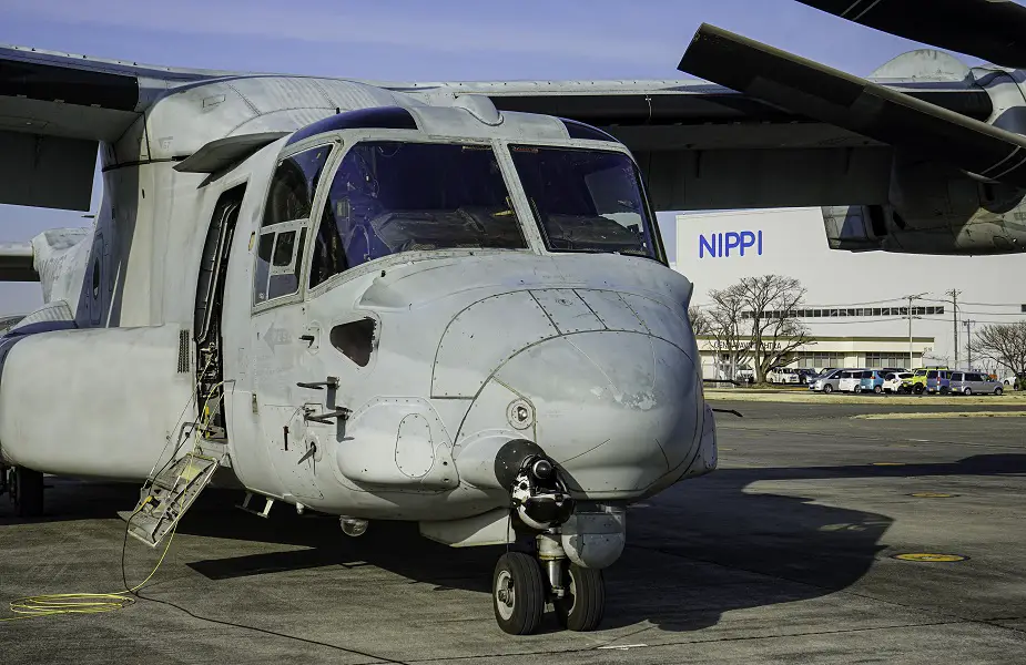 Fleet Readiness Center Western Pacific inducts first US Marine Corps V 22 Osprey for maintenance 01