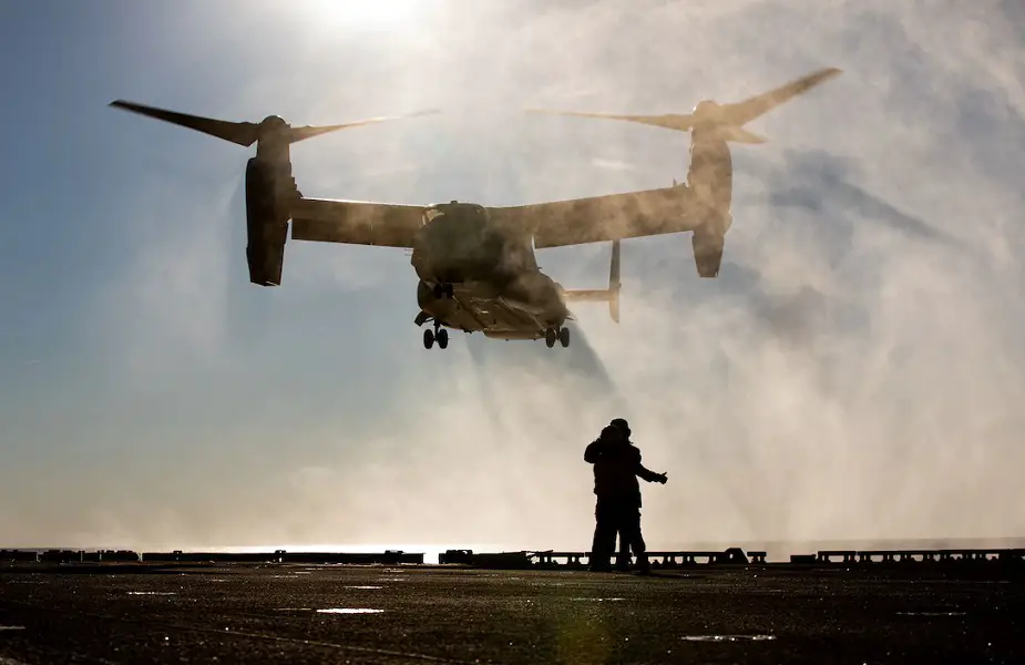Fleet Readiness Center Western Pacific inducts first US Marine Corps V 22 Osprey for maintenance 02