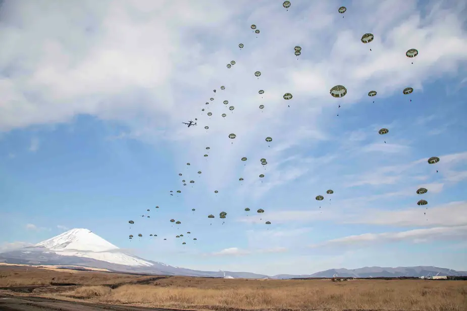 US and Japan test interoperability during jump and cargo drop exercise 02