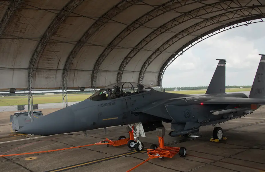 US Air Force executes first in flight Next Generation Aircrew Protection test in F 15E Strike Eagle 01