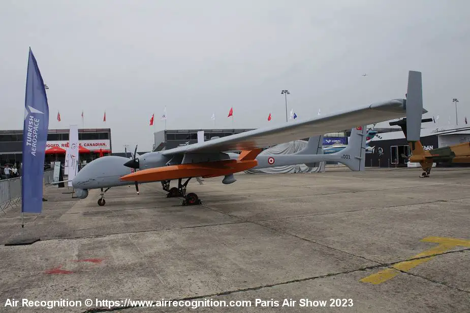TAI showcases its new AKSUNGUR MALE armed drone Paris Air Show 2023