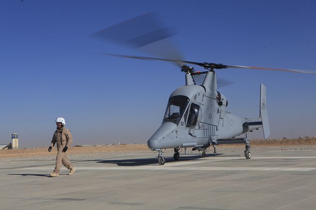 The unmanned helicopter moved about 3,500 pounds of food and supplies to troops at Combat Outpost Payne. The helicopter, an unmanned variant of a K-MAX, completed the delivery in about an hour and a ha